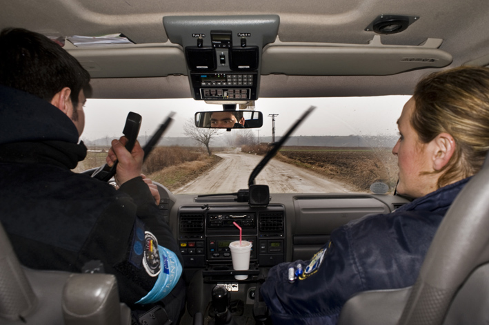 The EU's border police Frontex at work on patrol. 